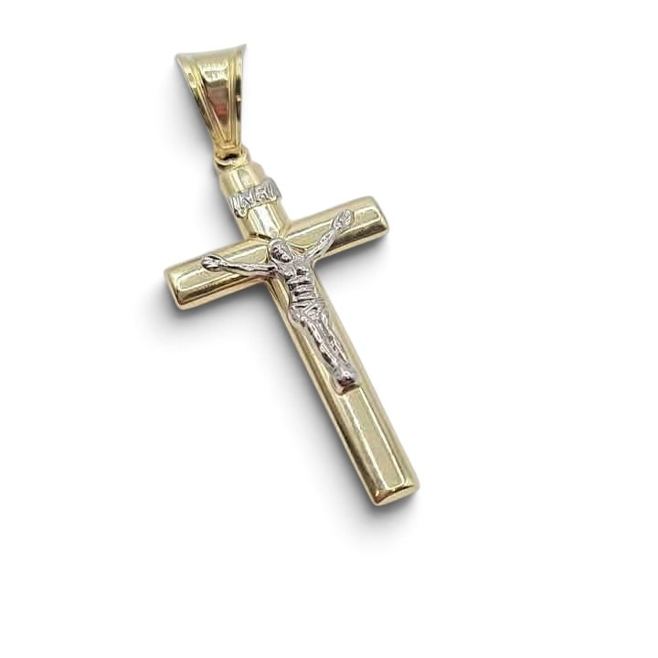 Two-Tone Gold Crucifix Pendant (2.43g)