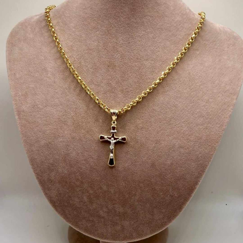 Kenzari Jewellery 14k Gold Necklace with Cross Pendant for Women - 10.07 Grams