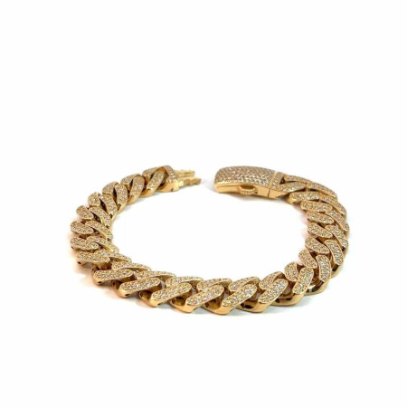 Kenzari Jewellery 14k Gold Cubic Zirconia Chain Bracelet for Women - 24.87 Grams Kenzari Jewellery 14k Gold Cubic Zirconia Chain Bracelet for Women - 24.87 Grams