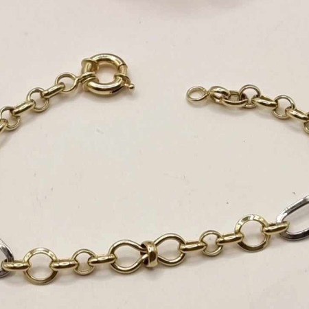 Kenzari Jewellery 14k Gold Link Chain Bracelet for Women - 3.93 Grams