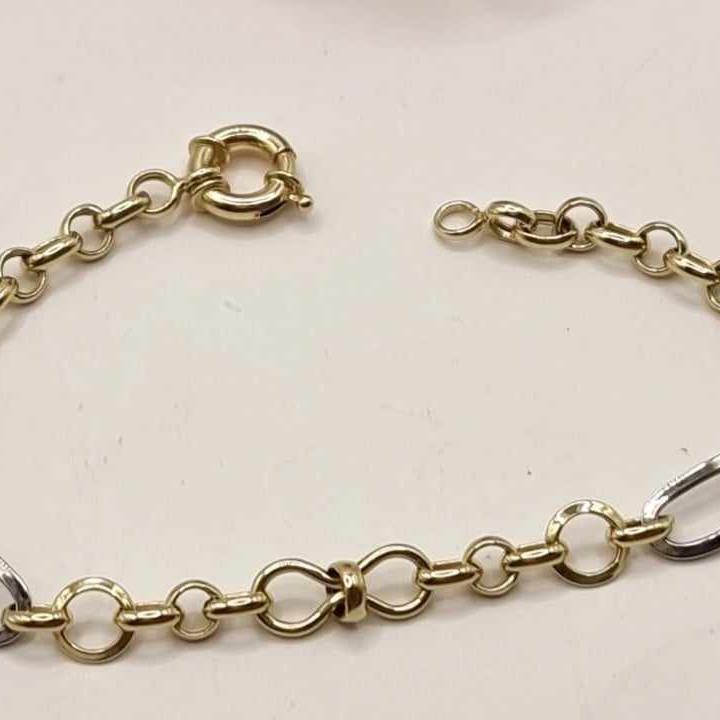 Kenzari Jewellery 14k Gold Link Chain Bracelet for Women - 3.93 Grams