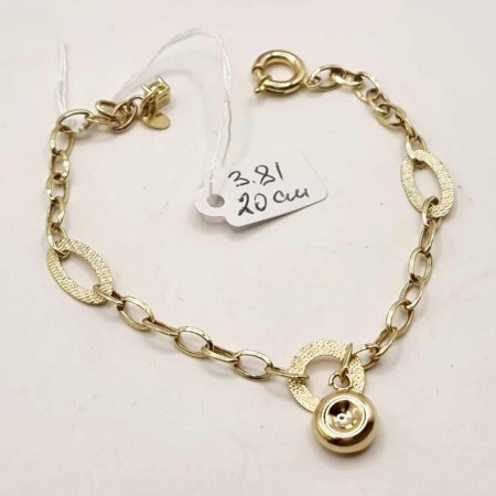 Kenzari Jewellery 14k Gold Oval Link Chain Bracelet for Women - 3.81 Grams