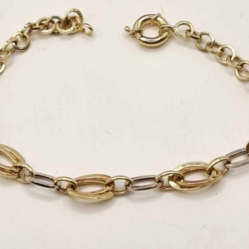 Kenzari Jewellery 14k Gold Link Chain Bracelet for Women - 4.32 Grams