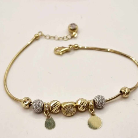 Kenzari Jewellery 14k Gold Bead and Charm Bracelet for Women - 6.42 Grams Kenzari Jewellery 14k Gold Bead and Charm Bracelet for Women - 6.42 Grams