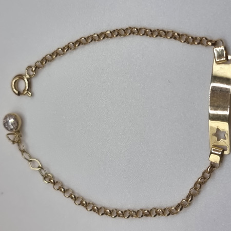 Kenzari Jewellery 14k Gold Nameplate with Star Bracelet for Kids - 1.52 Grams Kenzari Jewellery 14k Gold Nameplate with Star Bracelet for Kids - 1.52 Grams