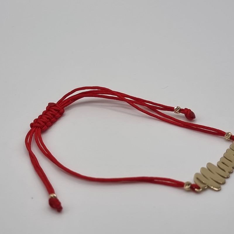 Kenzari Jewellery 14k Gold Red String "Name" Bracelet for Women - 1.60 Grams