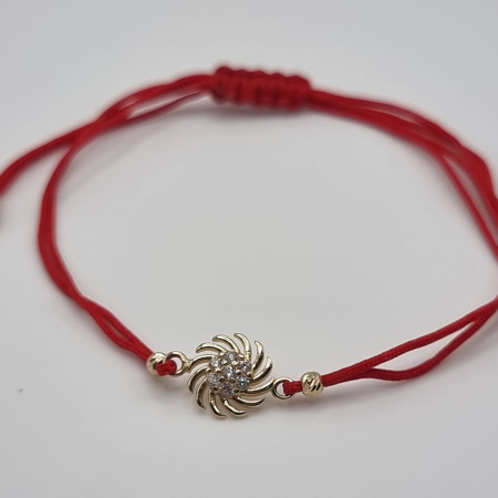 Kenzari Jewellery 14k Gold Red String "Sun" Bracelet for Women - 0.96 Gram Kenzari Jewellery 14k Gold Red String "Sun" Bracelet for Women - 0.96 Gram