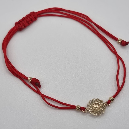 Kenzari Jewellery 14k Gold Red String "Sun" Bracelet for Women - 0.96 Gram