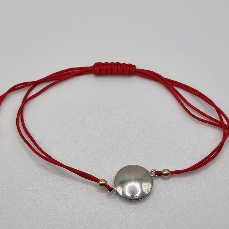 Kenzari Jewellery 14k Gold Red String Bracelet "Sun" for Women - 0.96 Gram