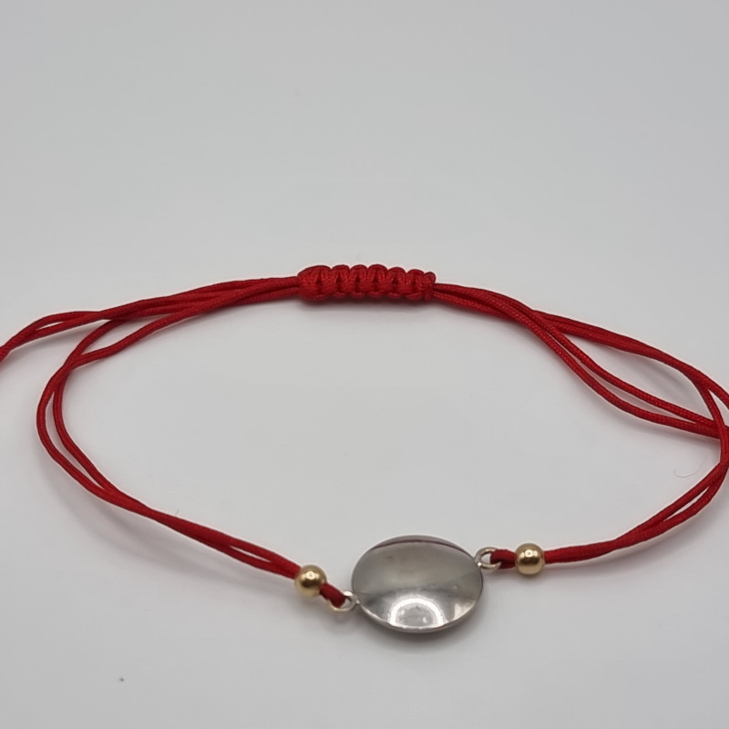 Kenzari Jewellery 14k Gold Red String Bracelet "Sun" for Women - 0.96 Gram