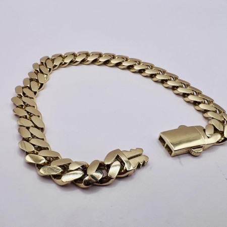 Kenzari Jewellery 14k Gold Cuban Bracelet for women -17.94 Grams