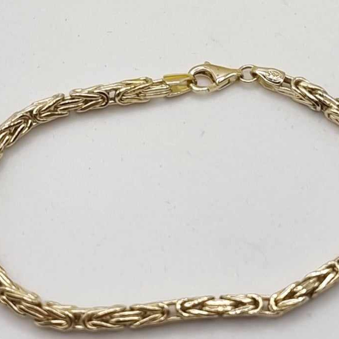 Kenzari Jewellery 14k Gold Byzantine chain bracelet for Men -7.12 Grams