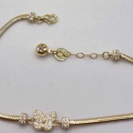 Kenzari Jewellery 14k Gold Chain with Butterfly Bracelet for Women -4.19 Grams