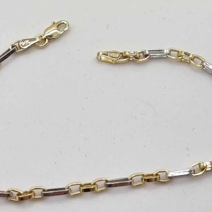 Kenzari Jewellery 14k Two Tone Gold Casual Bracelet for Men -2.10 Grams