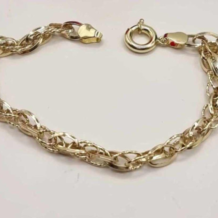 Kenzari Jewellery 14k Gold Link Chain Bracelet for Women -3.98 Grams