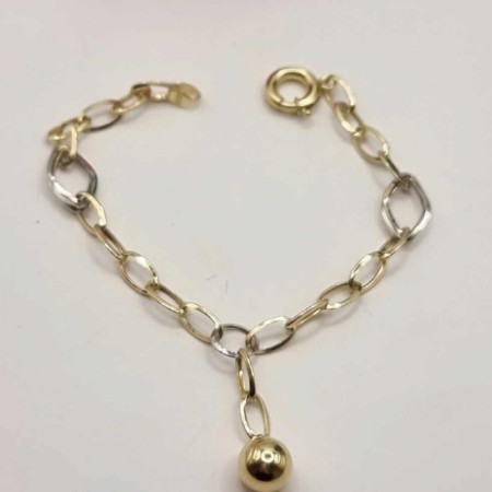 Kenzari Jewellery 14k Gold Link Chain Bracelet for Women -3.86 Grams