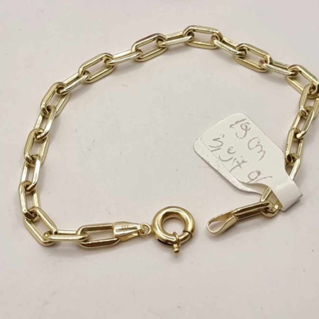 Kenzari Jewellery 14k Gold Link Box Chain Bracelet for Women - 3.97 Grams