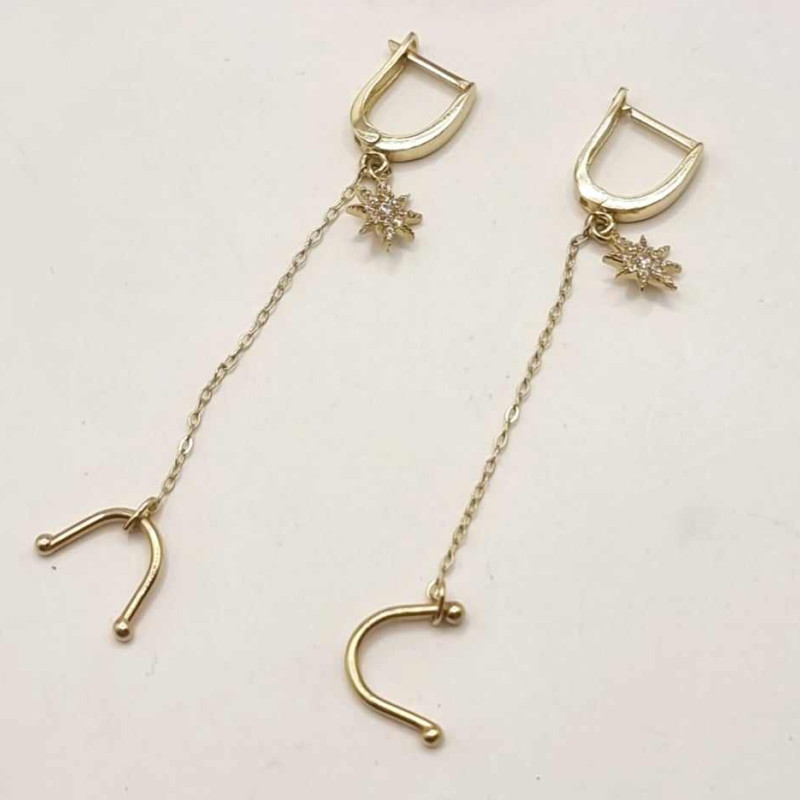 Kenzari Jewellery 14k Gold Earring for Women - 3.16 Grams