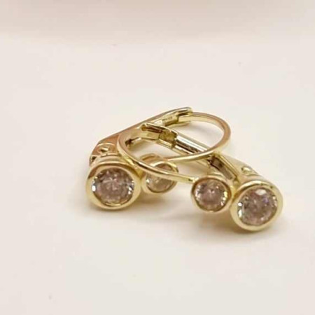 Kenzari Jewellery 14k Gold Hoop Stone Earring for Kids - 2.12 Grams Kenzari Jewellery 14k Gold Hoop Stone Earring for Kids - 2.12 Grams