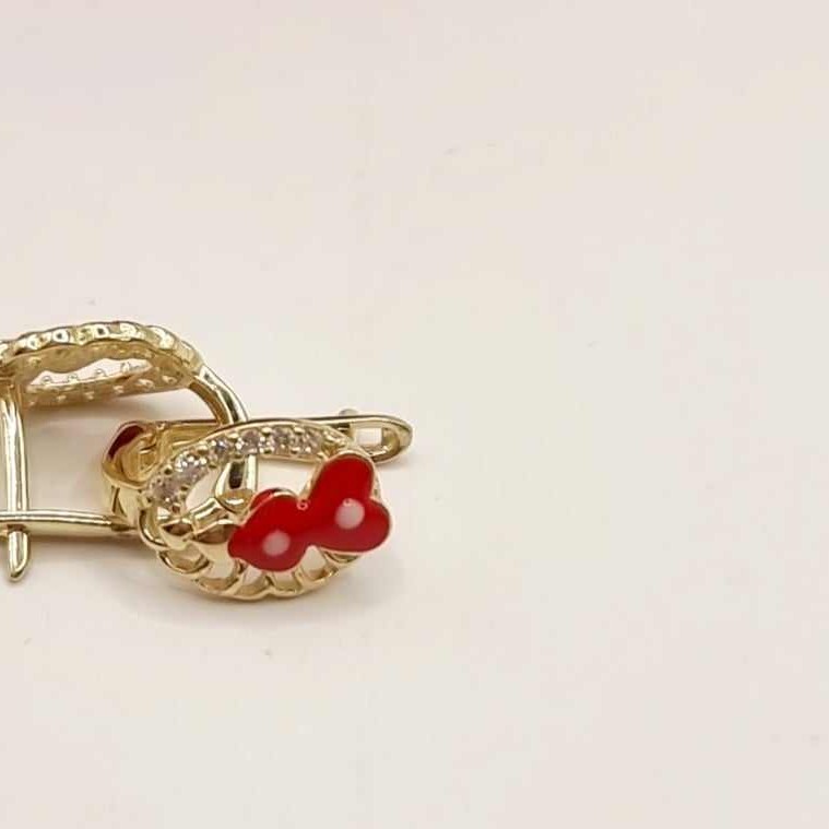 Kenzari Jewellery 14k Gold Crystals Earring for Kids - 1.47 Grams