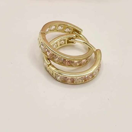 Kenzari Jewellery 14k Gold Hoop Crystals Earring for Kids - 1.78 Grams