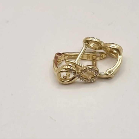 Kenzari Jewellery 14k Gold Hoop Stone Earring for Kids - 1.40 Grams