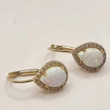 Kenzari Jewellery 14k Gold Hoop Stone Earring for Kids - 2.54 Grams