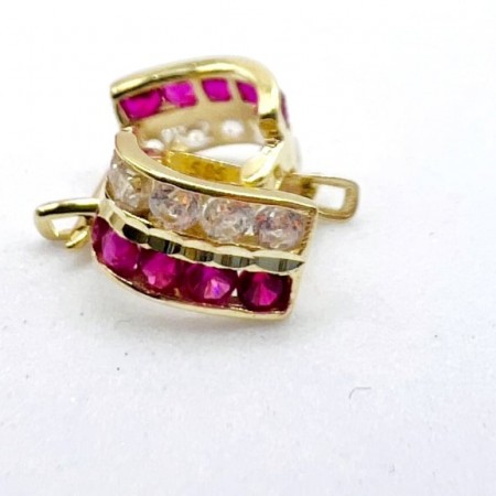 Kenzari Jewellery 14k Gold Crystals Earring for Kids - 1.46 Grams