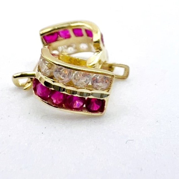 Kenzari Jewellery 14k Gold Crystals Earring for Kids - 1.46 Grams