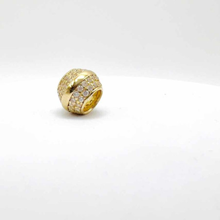 Kenzari Jewellery 14k Gold Sphere Charm with Cubic Zirconia - 1.26 Grams Kenzari Jewellery 14k Gold Sphere Charm with Cubic Zirconia - 1.26 Grams