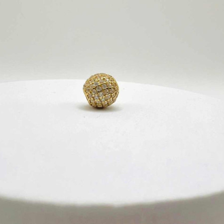 Kenzari Jewellery 14k Gold Sphere Charm with Cubic Zirconia - 1.53 Grams