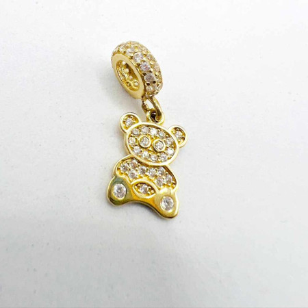 Kenzari Jewellery 14k Gold Teddy Bear Charm with Cubic Zirconia - 1.48 Grams Kenzari Jewellery 14k Gold Teddy Bear Charm with Cubic Zirconia - 1.48 Grams