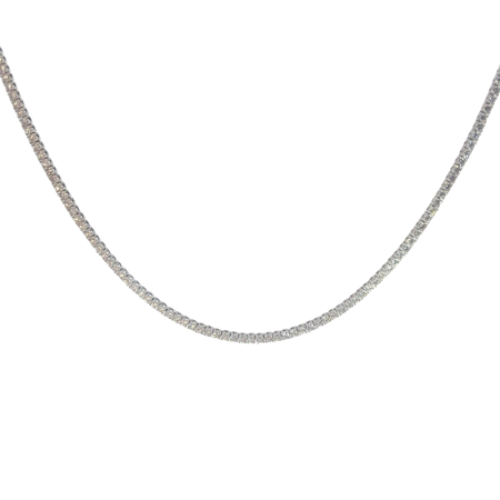 14K White Gold Diamond Tennis Chain Necklace – 5.16 CT Q SI