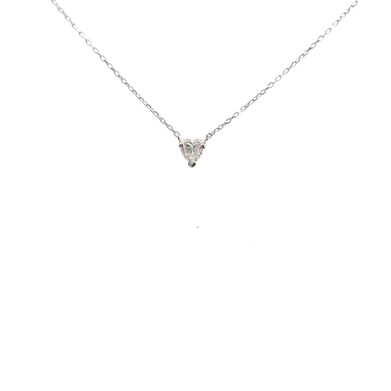 14K White Gold Solitaire Diamond Pendant Necklace – 0.20 CT F–G SI