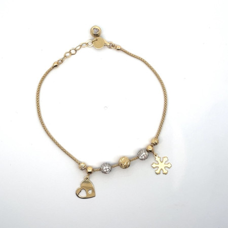 Kenzari Jewellery 14k Gold Charm Bracelet for Women - 4.40 Grams