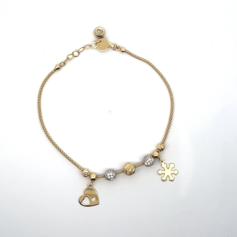 Kenzari Jewellery 14k Gold Charm Bracelet for Women - 4.40 Grams
