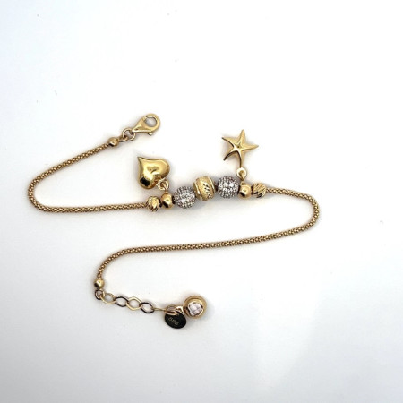 Kenzari Jewellery 14k Gold Charm Bracelet for Women - 4.68 Grams