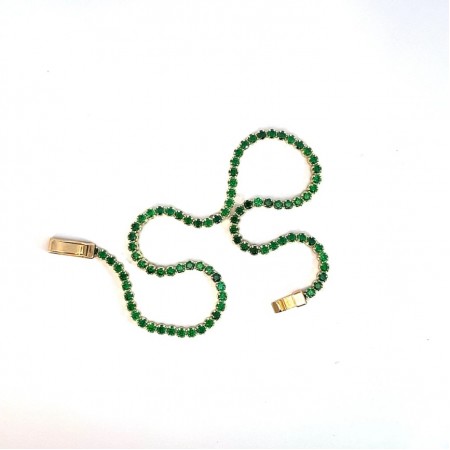 Kenzari Jewellery 14k Gold Green Zirconia Stone Bracelet for Women - 2.99 Grams Kenzari Jewellery 14k Gold Green Zirconia Stone Bracelet for Women - 2.99 Grams