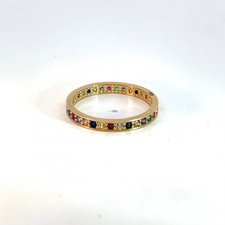 Kenzari Jewellery 14k Gold Multicolour Stone Ring for Women - 1.62 Grams