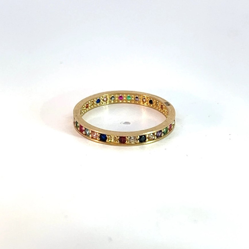 Kenzari Jewellery 14k Gold Multicolour Stone Ring for Women - 1.62 Grams Kenzari Jewellery 14k Gold Multicolour Stone Ring for Women - 1.62 Grams