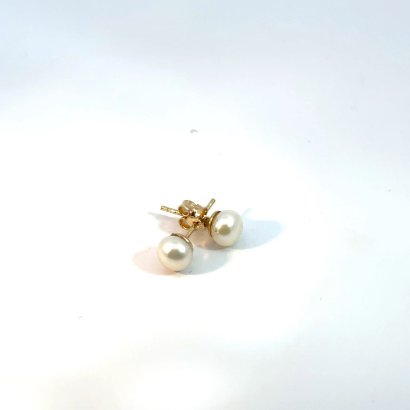 Kenzari Jewellery 14k Gold Pearl Earring for Women - 1.19 Grams