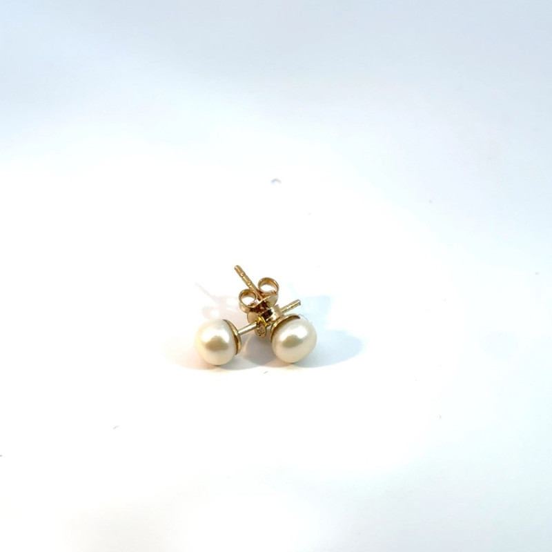Kenzari Jewellery 14k Gold Pearl Earring for Women - 1.10 Grams