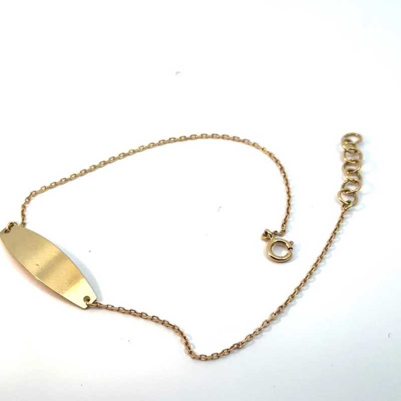 Kenzari Jewellery 18k Gold Name Plate Bracelet - 1.21 Grams