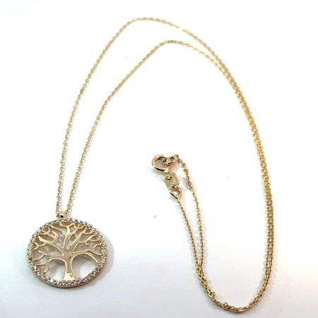 Kenzari Jewellery 14k Gold Chain with cz stones for Women - 2.44 Grams