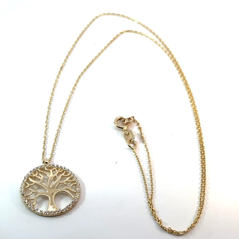 Kenzari Jewellery 14k Gold Chain with cz stones for Women - 2.44 Grams