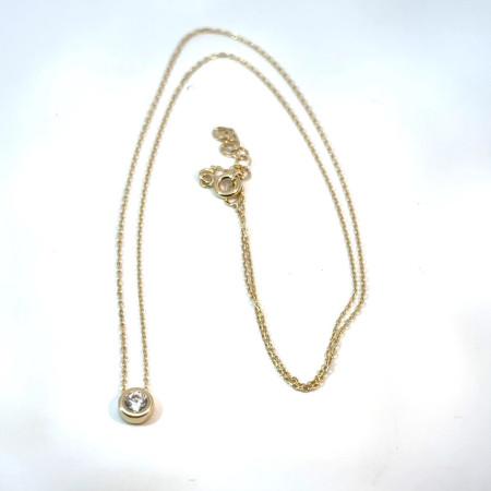 Kenzari Jewellery 14k Gold Chain with cz stones for Women - 1.54 Grams