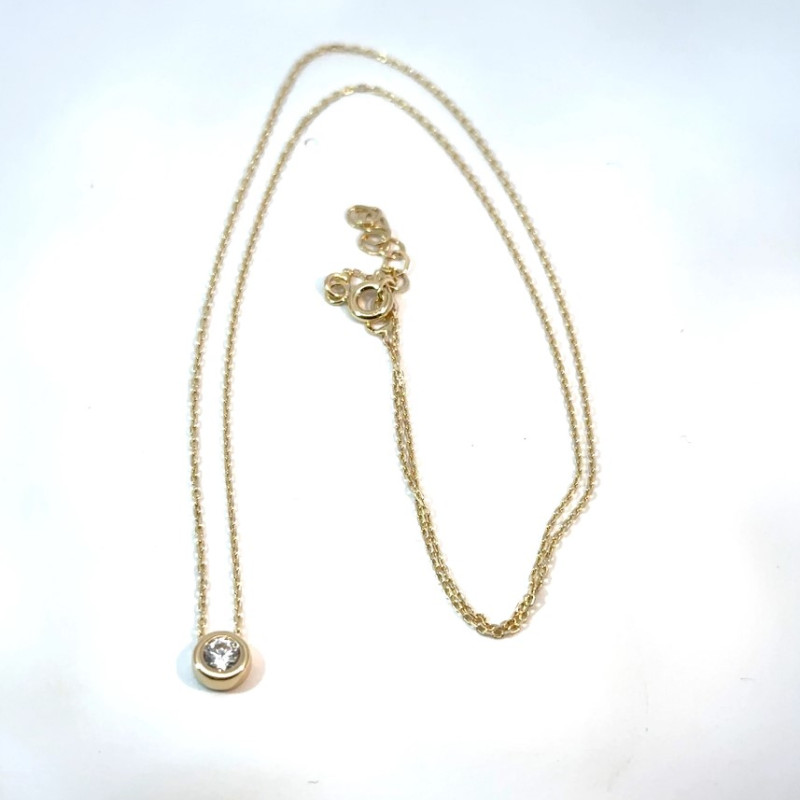 Kenzari Jewellery 14k Gold Chain with cz stones for Women - 1.54 Grams