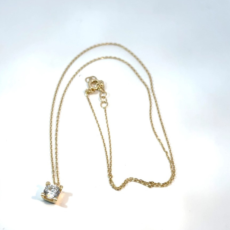 Kenzari Jewellery 14k Gold Chain with cz stones for Women - 2.07 Grams