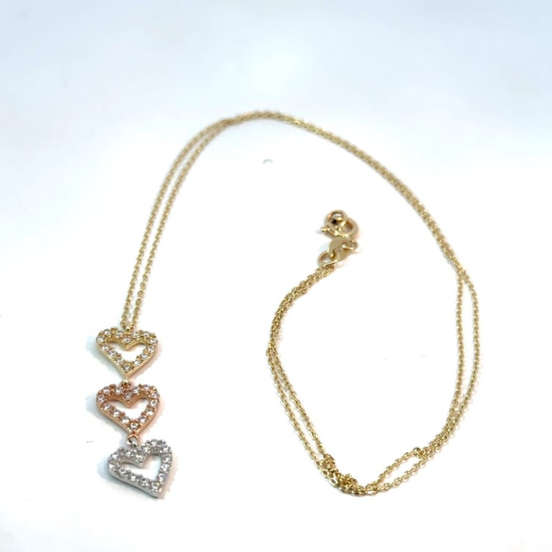 Kenzari Jewellery 14k Gold Chain with cz stones for Women - 2.25 Grams