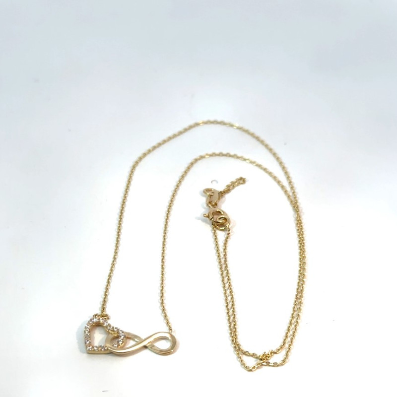 Kenzari Jewellery 14k Gold Chain with cz stones for Women - 1.56 Grams